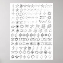 Stars 1 Tattoo Flash Posters