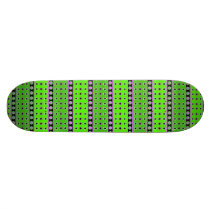 STARS AND CIRCLES BRIGHT GREEN CUSTOM SKATE BOARD