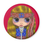 Stars and Stripes 4th of July Hippie Magnet