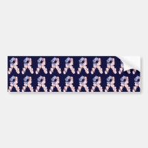 Stars and Stripes Flower Ribbon Pattern Bumper Sticker