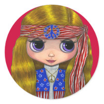 Stars and Stripes Hippie Sticker