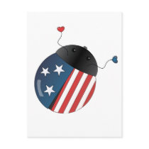 Stars and Stripes Ladybug Postcards