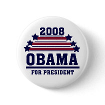Stars and Stripes Obama Button