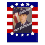 Stars and Stripes Patriotic Custom Photo Red White Postcards
