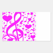 Stars,Hearts and The music notes-Pink_ Stickers