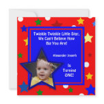 Stars Primary Colours Children's Photo Birthday invitations