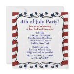Stars Stripes 4th of July BBQ Party Invitation