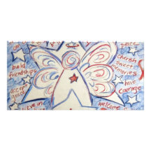 Stars & Stripes Angel Picture Card