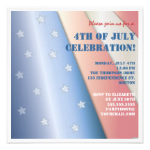 Stars & Stripes Flag 4th of July Party Invitation