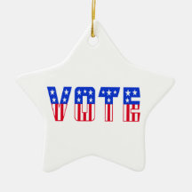 Stars & Stripes Vote Christmas Ornament
