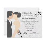 Started With A Kiss White Bridal Shower Invitation