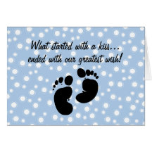 Started With A Kiss Wish Blue Custom Greeting Cards