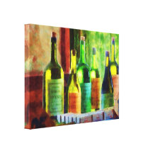 STARTING UNDER $100 - Bottles of Wine Near Window Gallery Wrapped Canvas