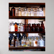 STARTING UNDER $20 Bottles of Chemicals on Shelves Poster