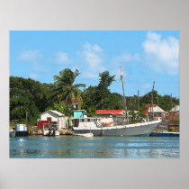 STARTING UNDER $20 - Docked Boats at Antigua Poster