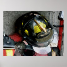 STARTING UNDER $20 - Fire Fighter's Helmet Closeup Poster