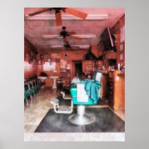 STARTING UNDER $20 - Green Barber Chairs Print