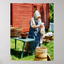 STARTING UNDER $20 - Lady Doing Laundry Print