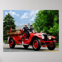 STARTING UNDER $20 - Old Fashioned Fire Truck Poster