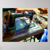 STARTING UNDER $20 - Sewing Machine With Sissors Poster
