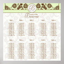 starts at $12.80 Damask Seating Chart 10 Tables Posters