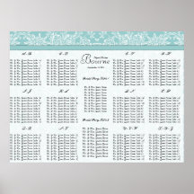 Starts at $12.80 Seating Chart Alphabetical Order Posters