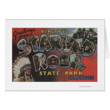 Starved Rock State Park - Large Letter Scenes Greeting Cards