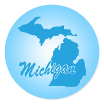 State Michigan Round Stickers