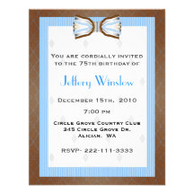Stately Men's Birthday Invitation