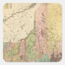 States of Maine, New Hampshire, Vermont Square Stickers