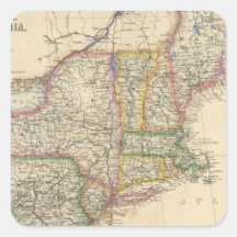States of Maine, New Hampshire, Vermont Square Stickers