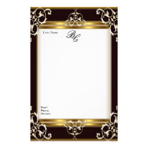 Stationery Elegant Gold White Black Elite
