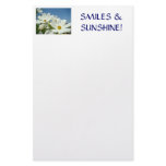 STATIONERY White DAISY FLOWERS Smiles Sunshine!