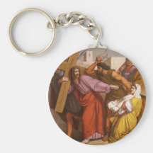 Stations of the Cross 5 Simon Carries the Cross Keychain