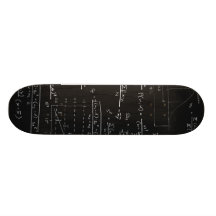Statistics blackboard skate board deck