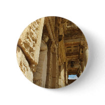 Statue in a Library, Celsus Library, Ephesus Pinback Button