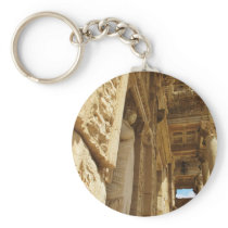 Statue in a Library, Celsus Library, Ephesus Keychain