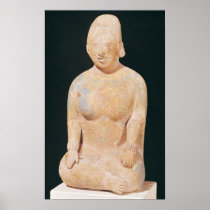 Statue of a seated woman poster