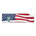 Statue of Liberty and American Flag Bumper Stickers