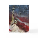 Statue of Liberty and American Flag Greeting Card