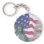 statue of liberty and flag keychains