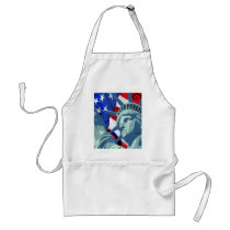 Statue of Liberty and Patriotic American Flag Aprons