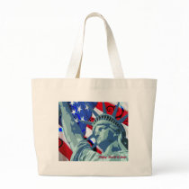 Statue of Liberty and Patriotic American Flag Canvas Bag