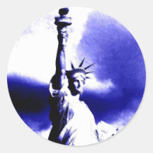 Statue of Liberty Pop Art Round Sticker