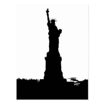 Statue of Liberty Silhouette Post Card