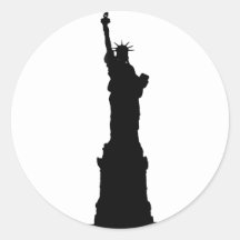 Statue of Liberty Silhouette Round Sticker