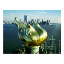 Statue of Liberty's Flame and Manhattan Skyline Postcards