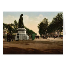 Statue Paul Riquet and the Allees, Beziers, France Card