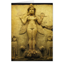 Statue Relief of the Goddess Ishtar Greeting Cards
