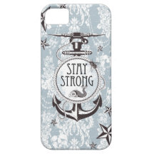 Stay strong blue nautical I phone case. iPhone 5 Cover
